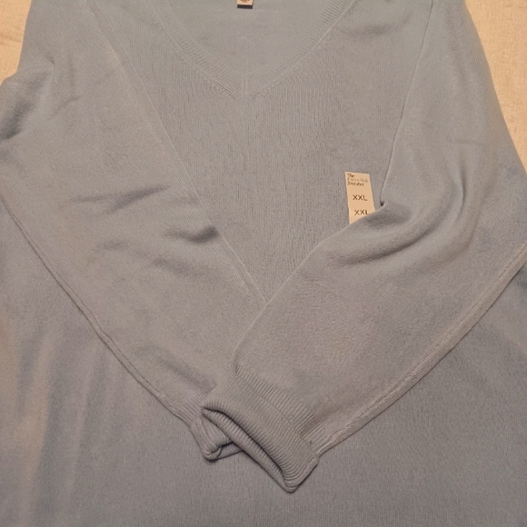 NWT Super soft v neck sweater. Sky blue Size XXL - Picture 6 of 8